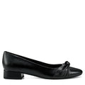Pointy-toe dress pump with a knot detail on the upper