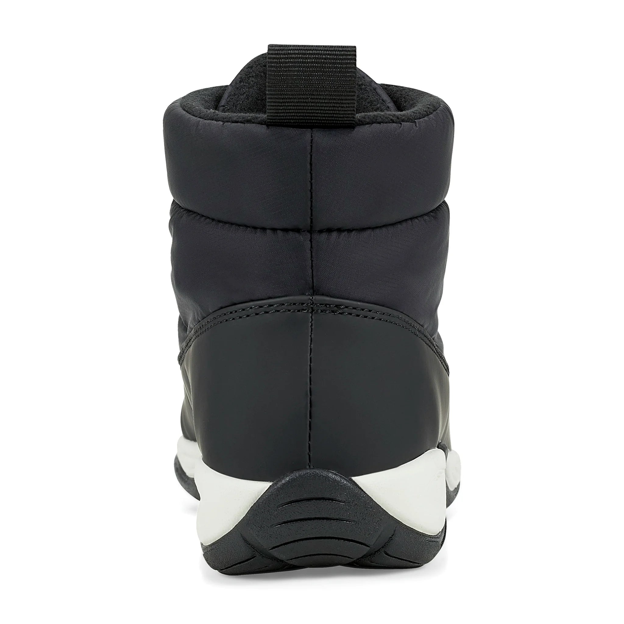 Arch-supportive footbed inside a winter bootie