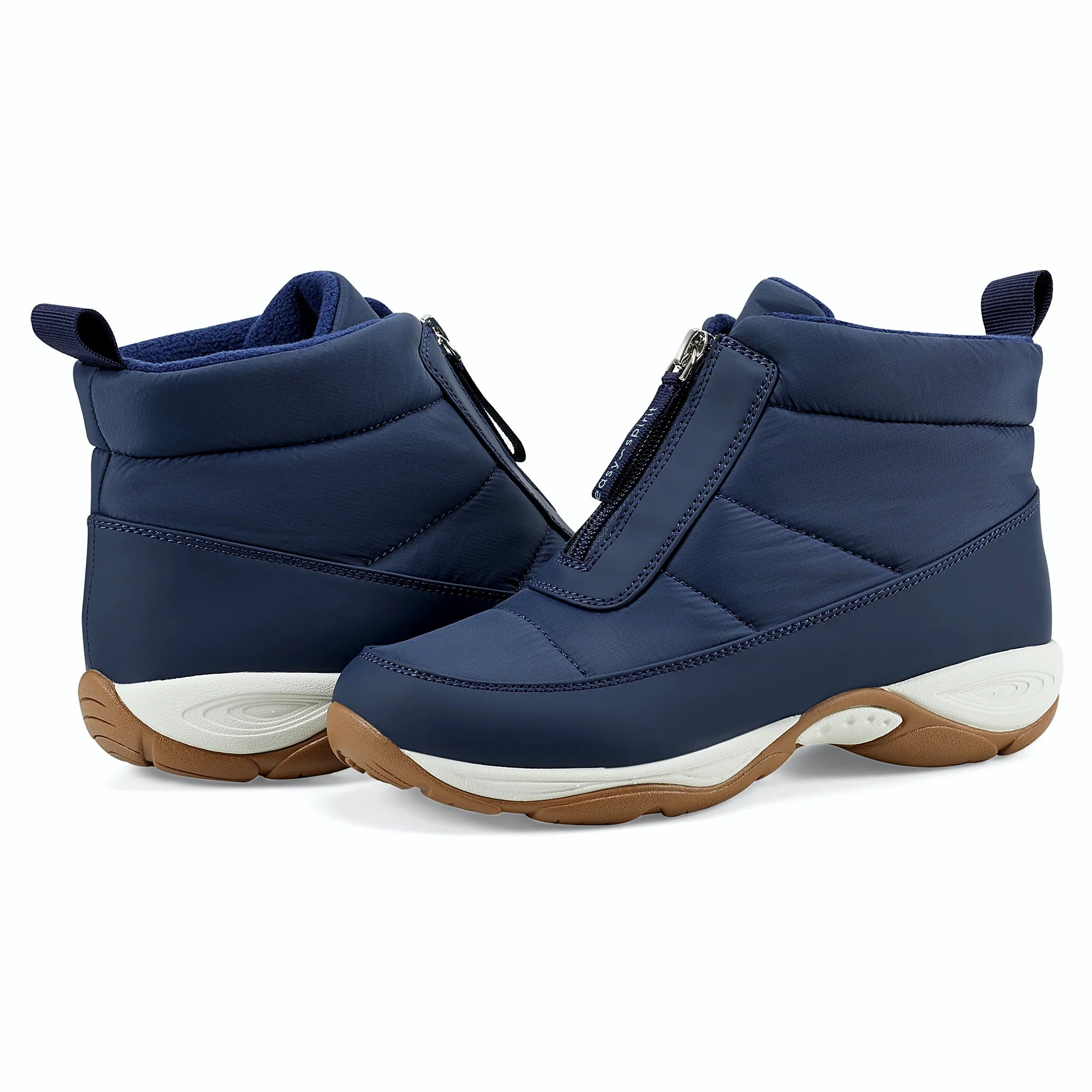 Zipper running along the upper of a cold weather bootie