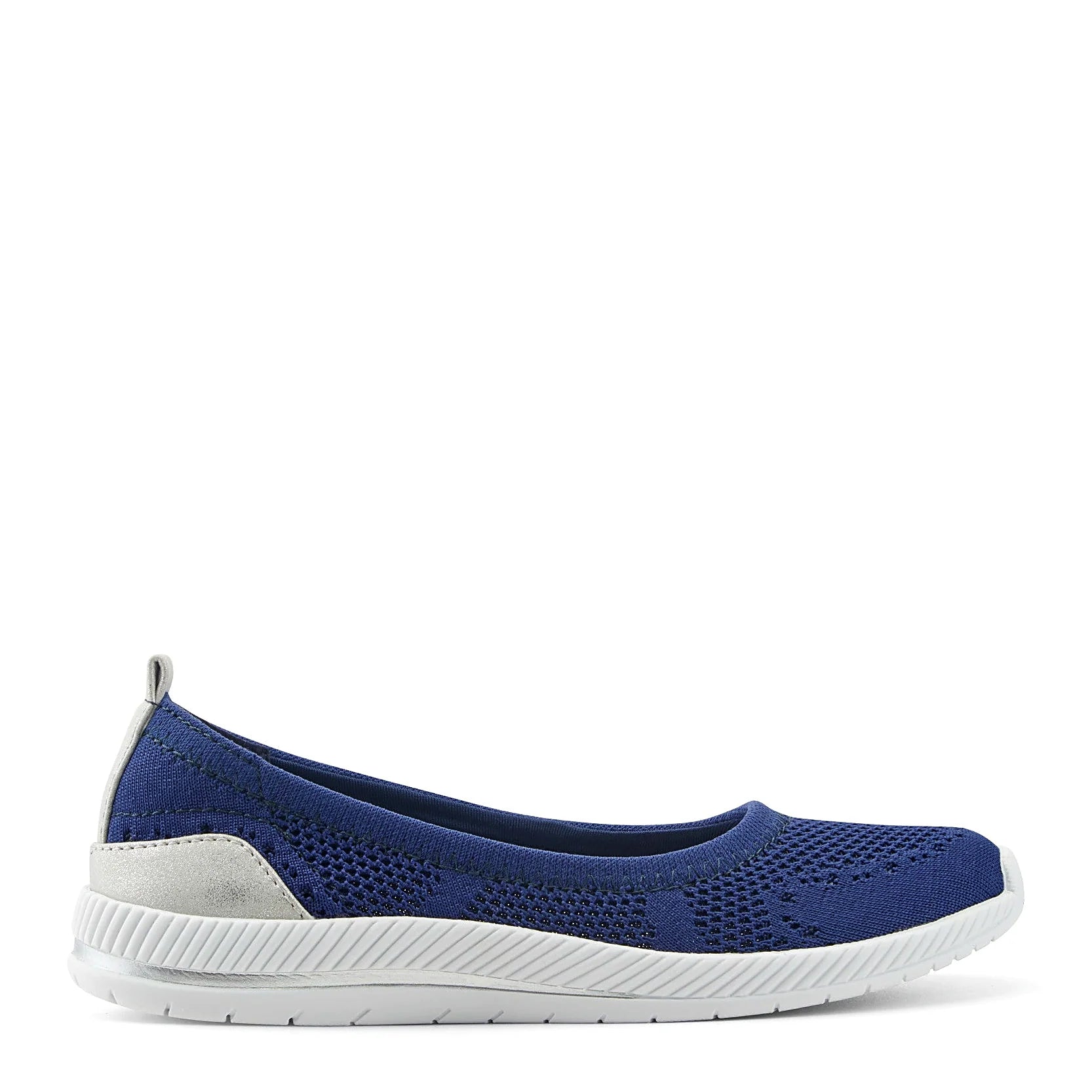 Shimmer detailing woven through a knit upper