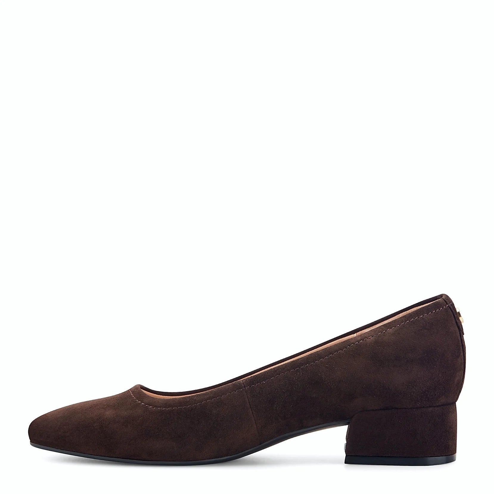 Orthotic-friendly footbed inside a leather pump