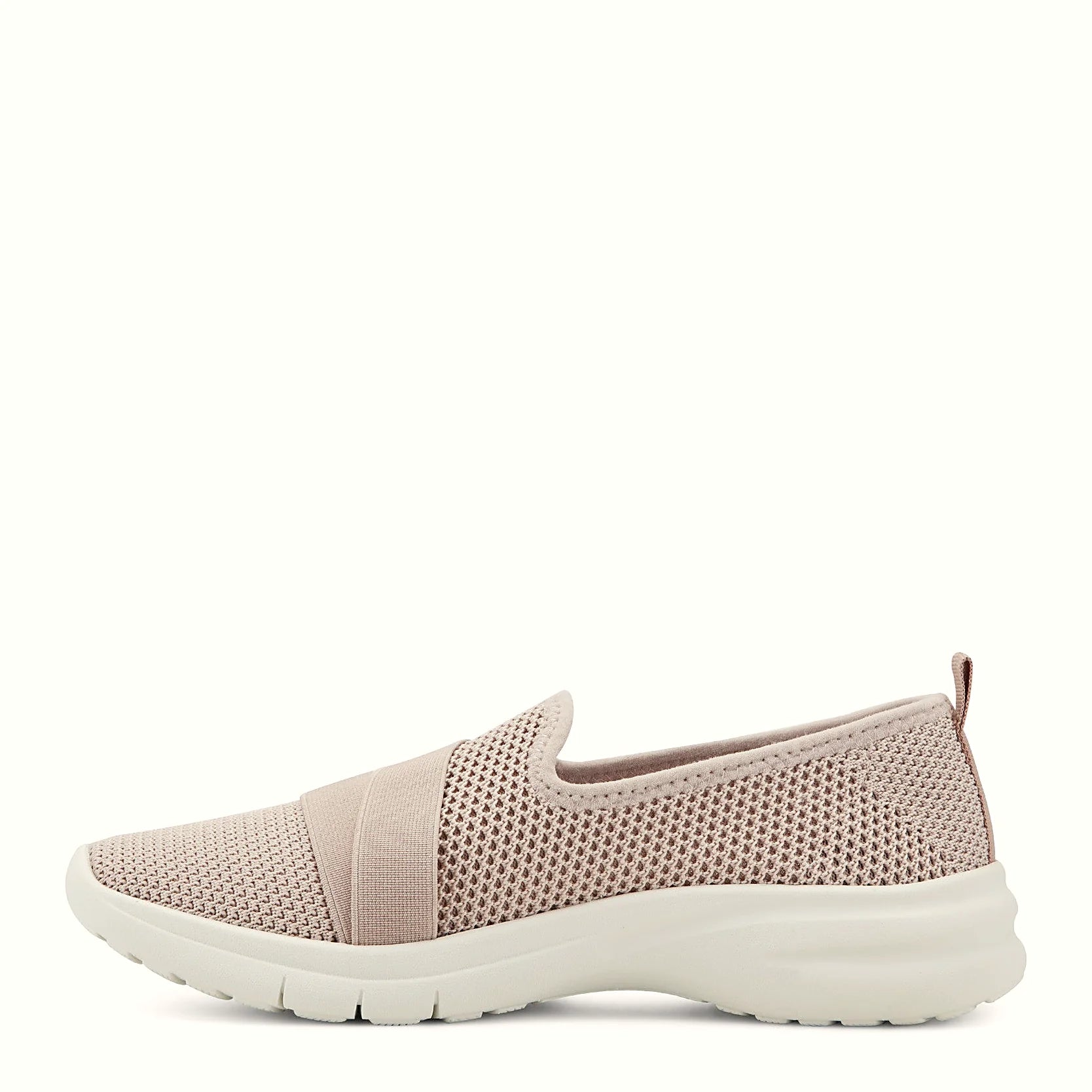 Lightweight outsole under a knit walking shoe