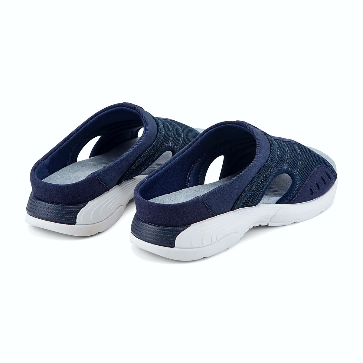 Textured massage pods on the footbed of a sandal
