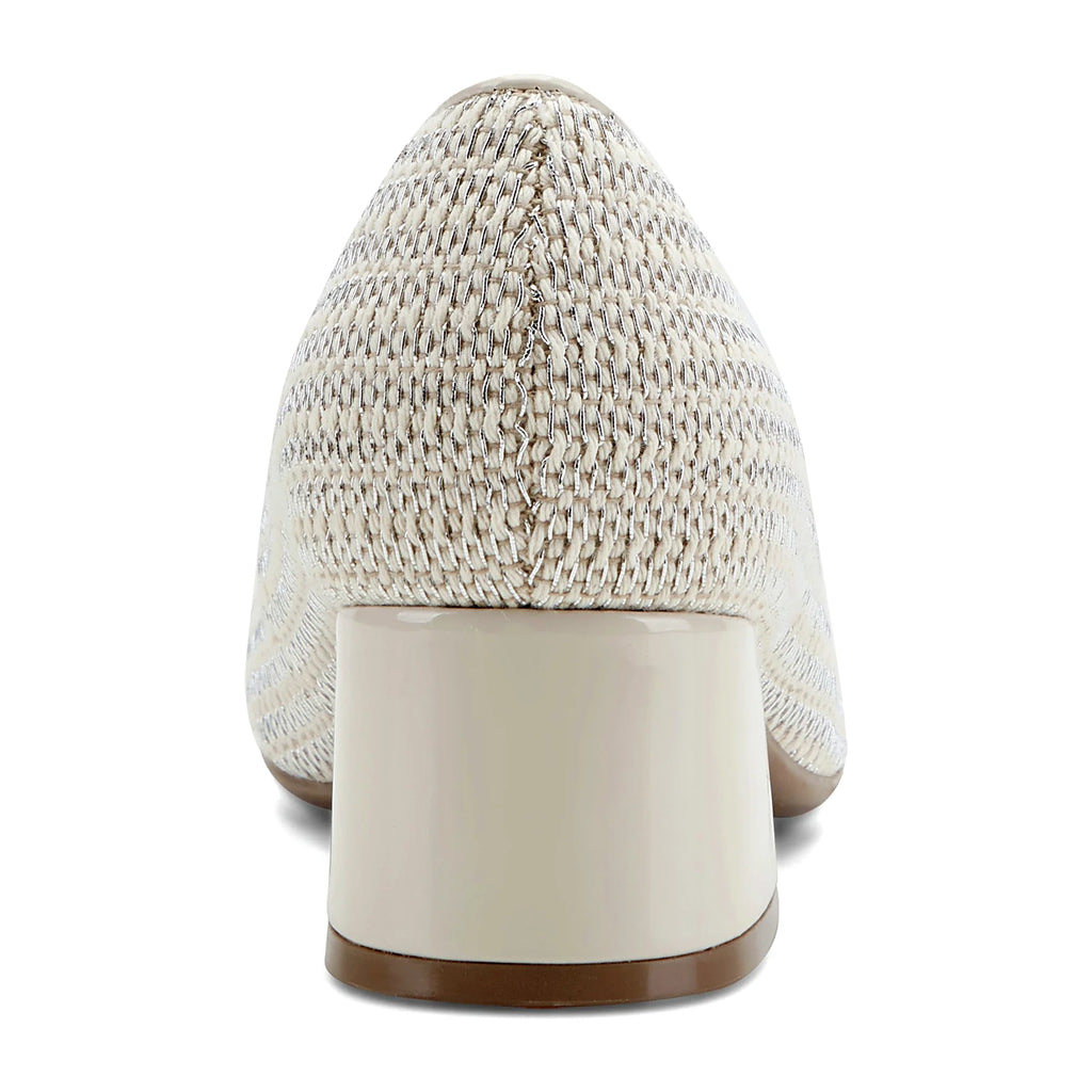 Clean unornamented upper on a square-toe pump