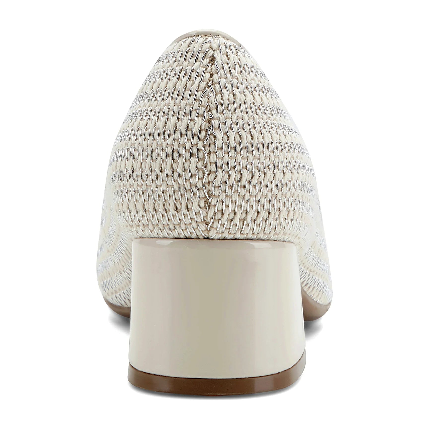 Clean unornamented upper on a square-toe pump
