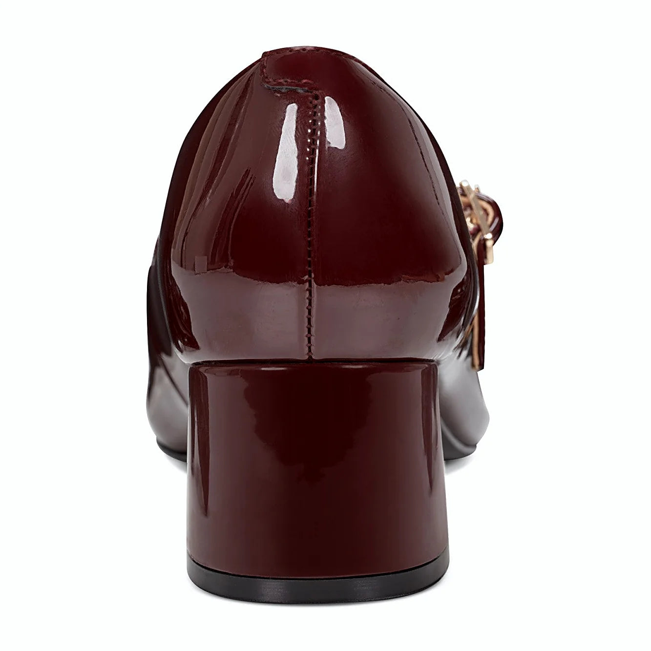 Glossy patent finish on a Mary Jane dress pump