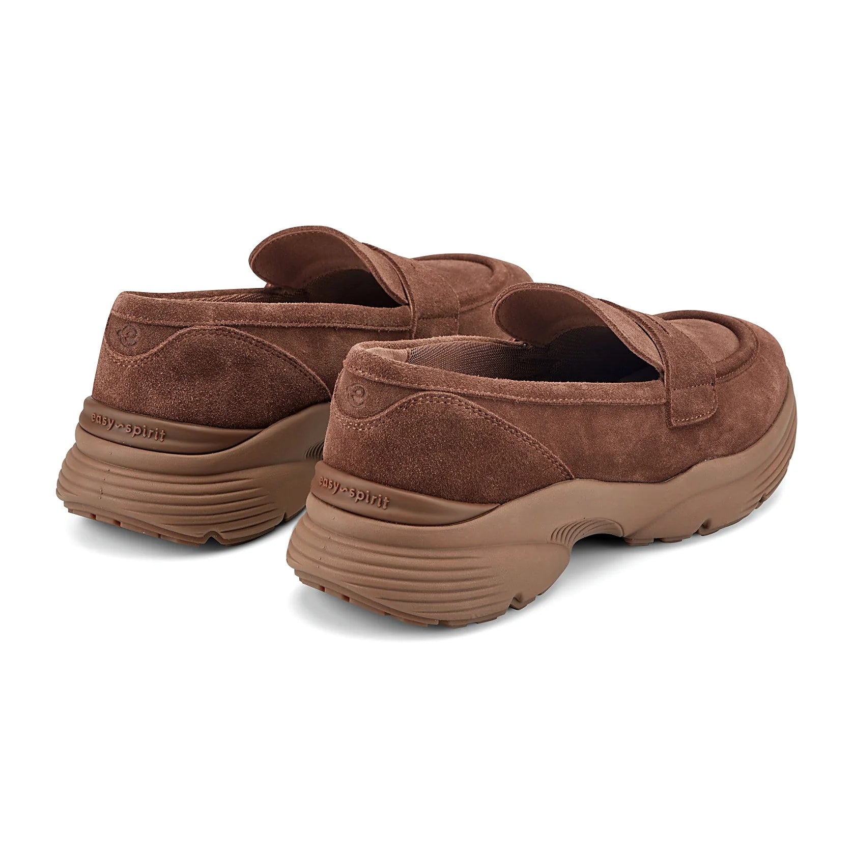 Rounded toe box on a platform penny loafer
