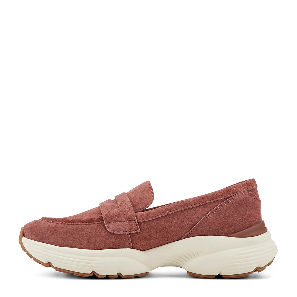 Platform penny loafer with a penny strap across the vamp
