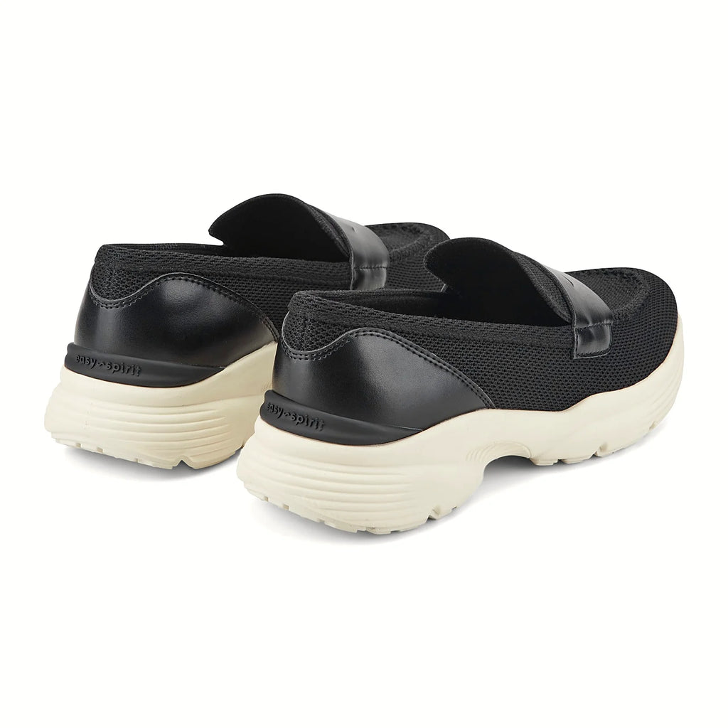 Platform penny loafer with a penny strap across the vamp