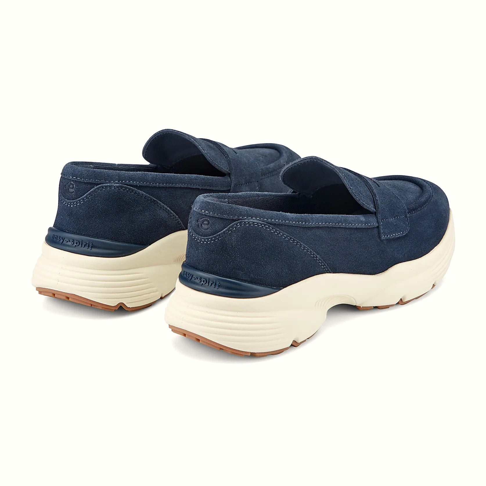 Rounded toe box on a platform penny loafer