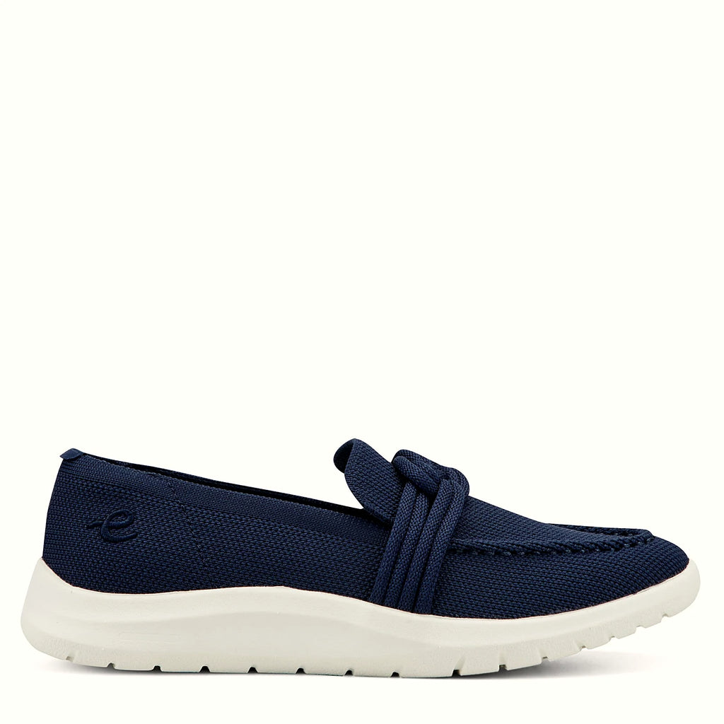 Textured fabric loafer with a rope-style knot accent