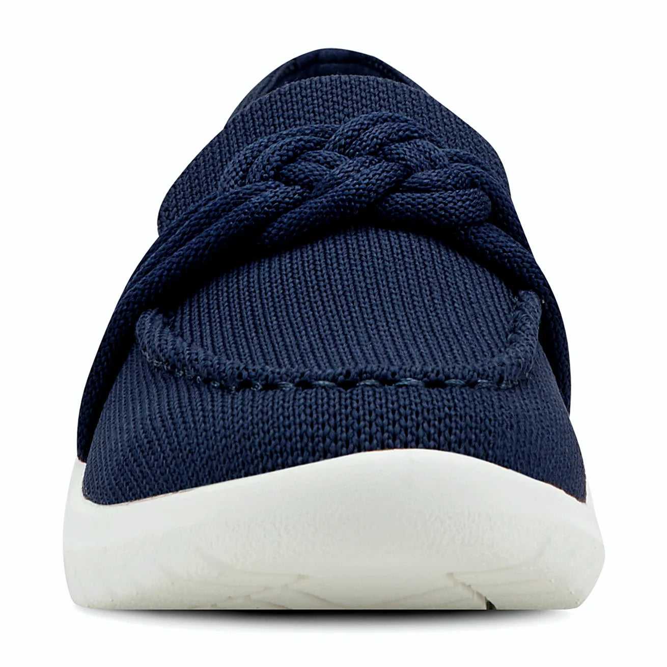 Almond toe shape on a casual loafer