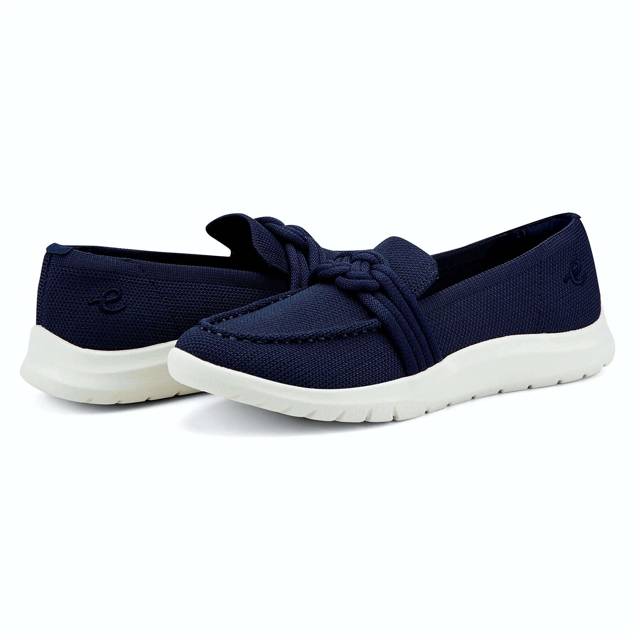 Textured fabric loafer with a rope-style knot accent