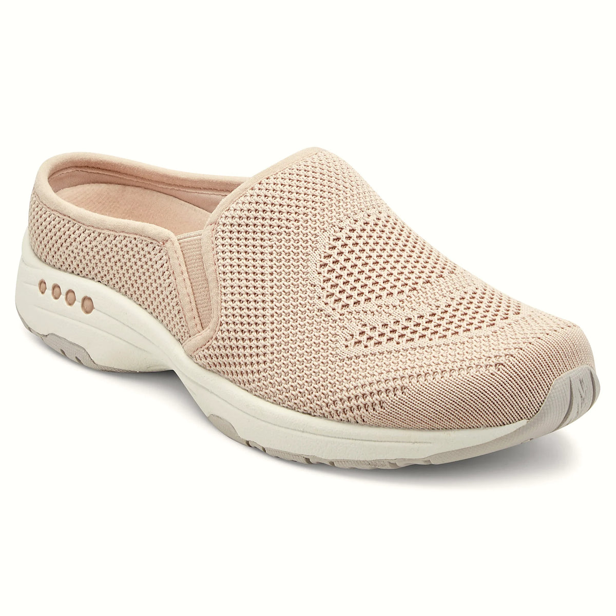 Elastic collar on a low-profile knit clog