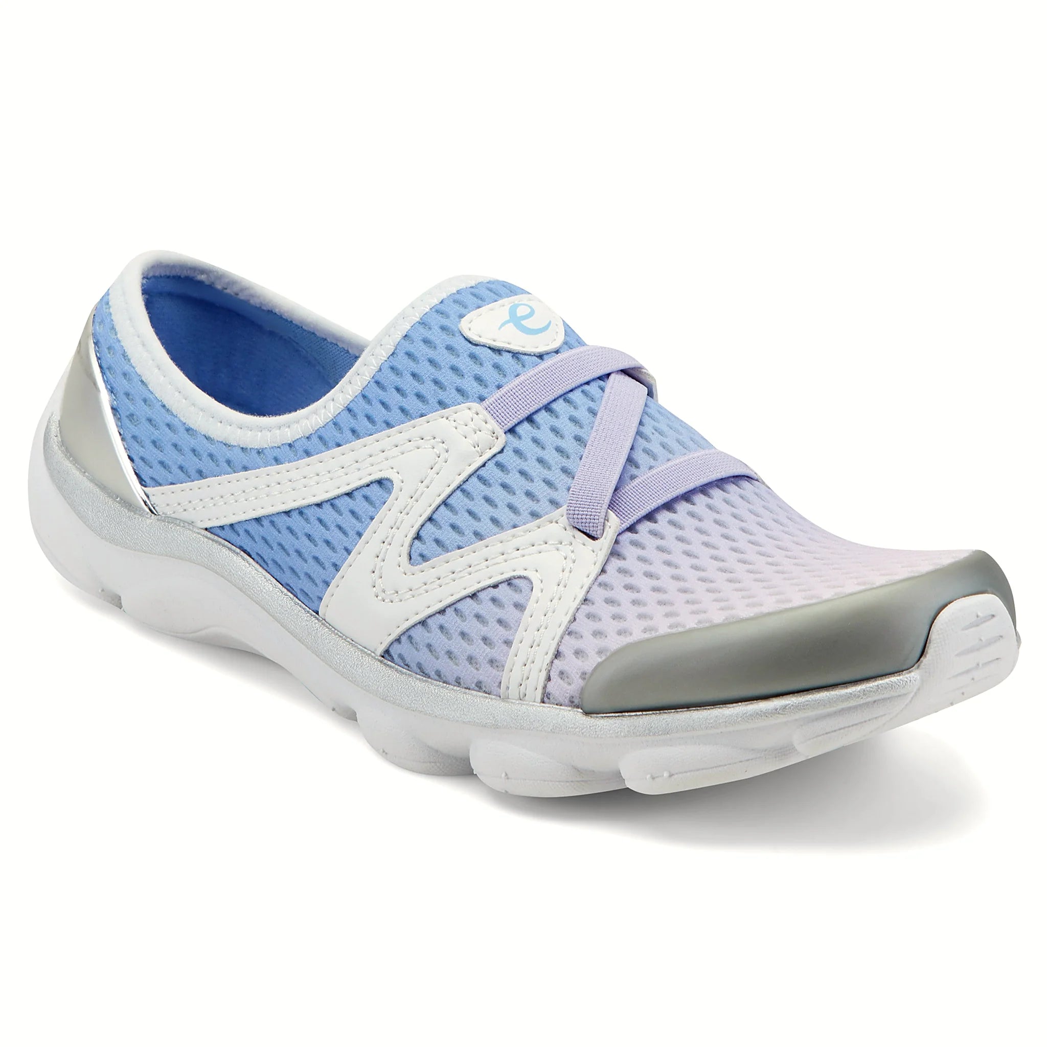 Molded overlays in a wave pattern along a sport clog