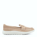 Natural leather penny loafer with a penny strap