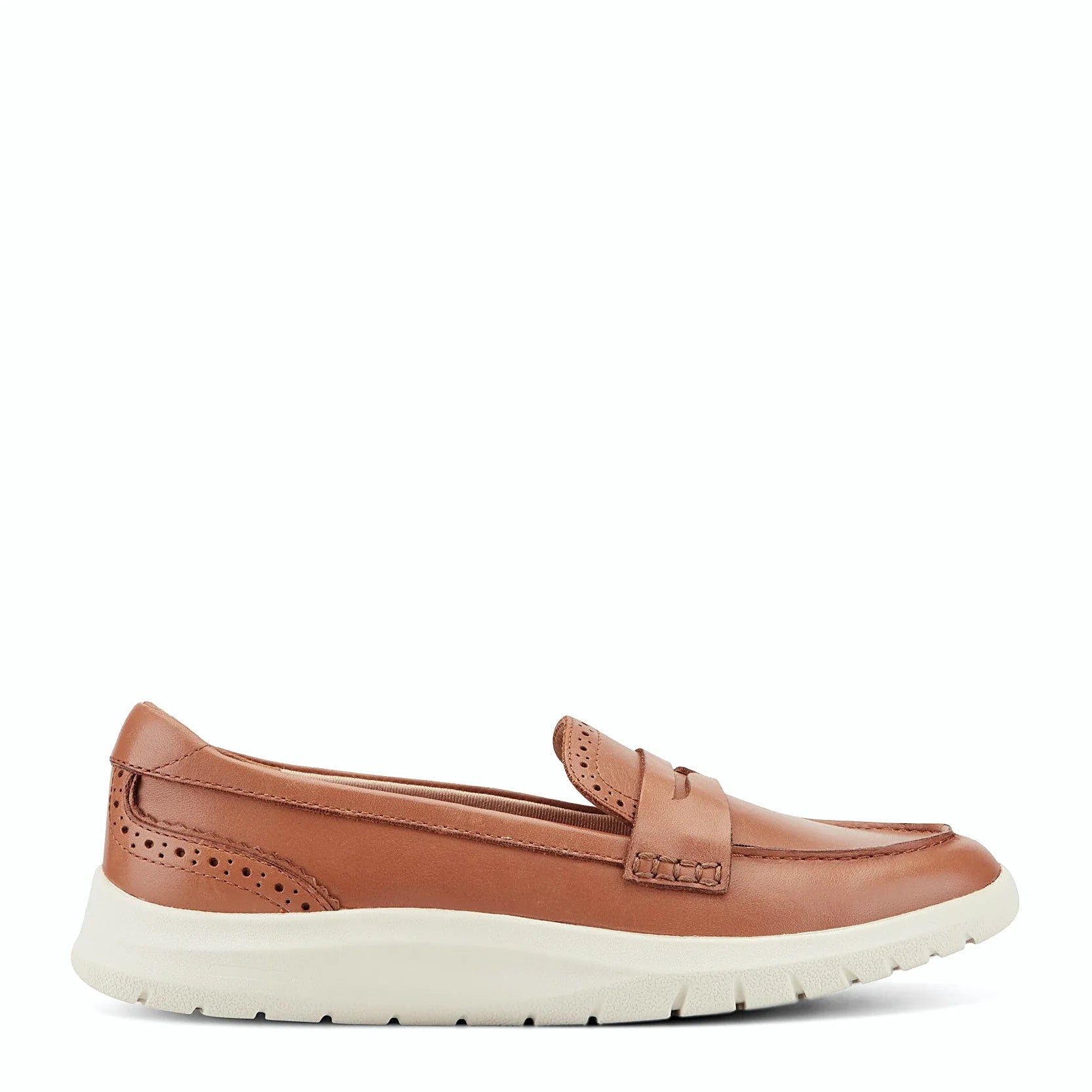 Natural leather penny loafer with a penny strap