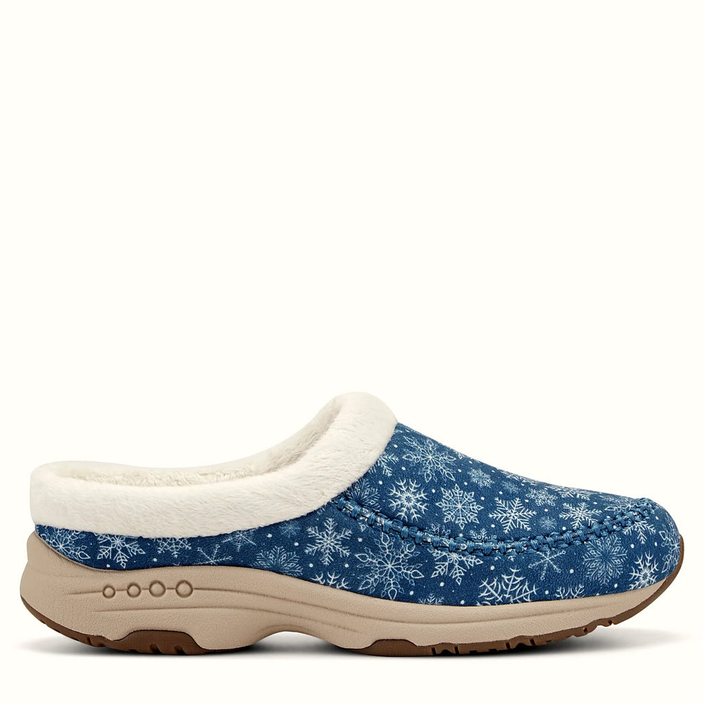 Slip-on clog built on a rocker-profile sole