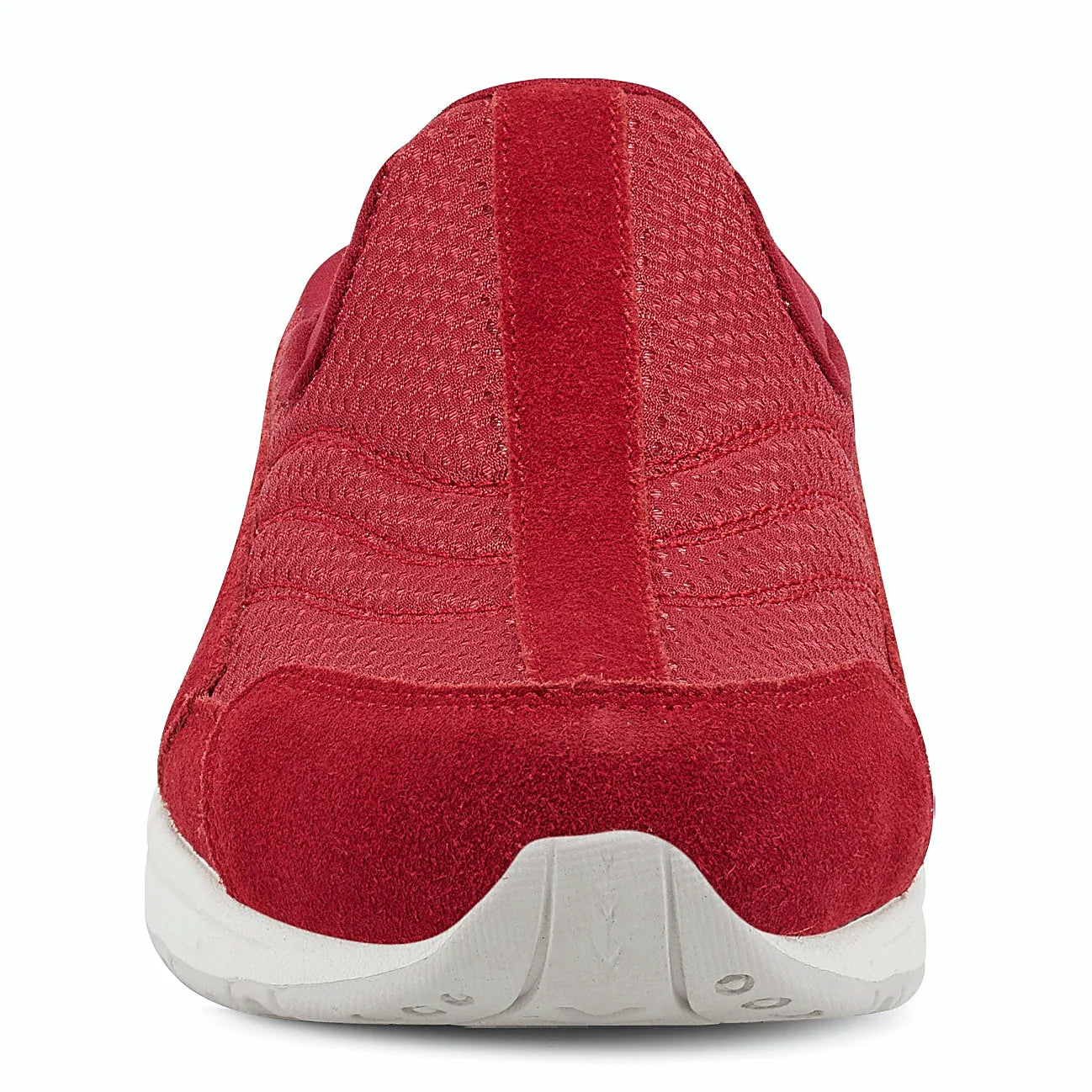 Molded footbed inside a suede-overlay clog